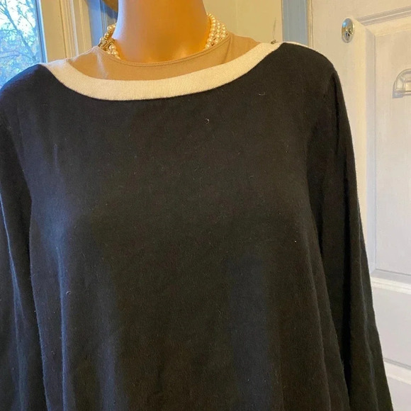 Roz &Ali Supper Soft And Cozy Black White trim Top Women Plus Size 2X Stretch - Picture 6 of 7